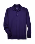 CORE365 Hommes - Pinnacle Performance Long-Sleeve Piqu Polo Pourpre du campus