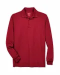 CORE365 Hommes - Pinnacle Performance Long-Sleeve Piqu Polo Rouge classique