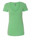 Next Level Apparel Ladies' CVC Deep V-Neck T-Shirt Apple Green