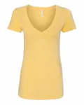 Next Level Apparel Ladies' CVC Deep V-Neck T-Shirt Banana Cream