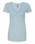 Next Level Apparel Ladies' CVC Deep V-Neck T-Shirt Ice Blue