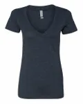 Next Level Apparel Ladies' CVC Deep V-Neck T-Shirt Midnight Navy