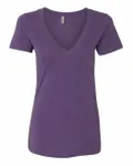Next Level Apparel Ladies' CVC Deep V-Neck T-Shirt Purple Berry