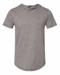 Next Level Apparel T-Shirt unisexe à capuche à manches courtes et torsades fantaisies Gris chiné