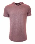 Next Level Apparel T-Shirt unisexe à capuche à manches courtes et torsades fantaisies Tech Maroon