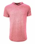 Next Level Apparel T-Shirt unisexe à capuche à manches courtes et torsades fantaisies Tech Pink