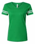 T-shirt de football pour dames LAT Vert vintage/ blanc