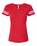 T-shirt de football pour dames LAT Rouge vintage/ blanc