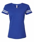 T-shirt de football pour dames LAT Vintage Royal/ Blanc