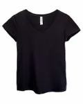 Threadfast Apparel Ladies' Ultimate CVC V-Neck T-Shirt BLACK