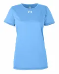 Under Armour - T-shirt Team Tech pour dames Bleu de Caroline/ Blanc