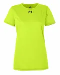 Under Armour - T-shirt Team Tech pour dames Jaune fluo/noir