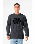 Bella + Canvas Unisex CVC Jersey Long-Sleeve T-Shirt Heather Mid Navy