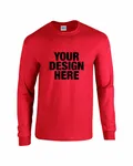 Gildan Adult Heavy Cotton Long-Sleeve T-Shirt RED