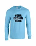 Gildan Adult Heavy Cotton Long-Sleeve T-Shirt Light Blue