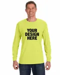Jerzees Adult DRI-POWER ACTIVE Long-Sleeve T-Shirt SAFETY GREEN
