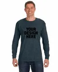Jerzees Adult DRI-POWER ACTIVE Long-Sleeve T-Shirt Black Heather