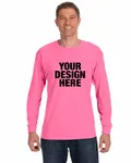 Jerzees Adult DRI-POWER ACTIVE Long-Sleeve T-Shirt Neon Pink