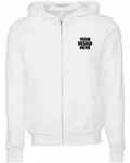Bella + Canvas Unisex Sponge Fleece Full-Zip Hooded Sweatshirt Dtg White