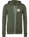 Bella + Canvas Unisex Sponge Fleece Full-Zip Hooded Sweatshirt Military Green
