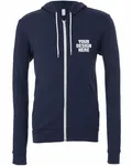 Bella + Canvas Unisex Sponge Fleece Full-Zip Hooded Sweatshirt Navy