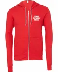 Bella + Canvas Unisex Sponge Fleece Full-Zip Hooded Sweatshirt RED