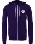 Bella + Canvas Unisex Sponge Fleece Full-Zip Hooded Sweatshirt Team Purple