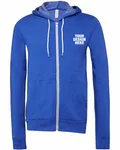 Bella + Canvas Unisex Sponge Fleece Full-Zip Hooded Sweatshirt TRUE ROYAL