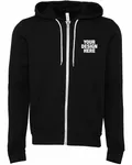 Bella + Canvas Unisex Sponge Fleece Full-Zip Hooded Sweatshirt Dtg Black