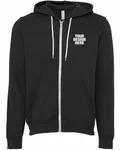 Bella + Canvas Unisex Sponge Fleece Full-Zip Hooded Sweatshirt Dtg Dark Grey