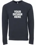 Bella + Canvas Unisex Sponge Fleece Crewneck Sweatshirt Heather Navy