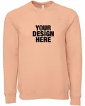 Bella + Canvas Unisex Sponge Fleece Crewneck Sweatshirt Peach