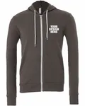 Bella + Canvas Unisex Sponge Fleece Full-Zip Hooded Sweatshirt Asphalt