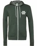 Bella + Canvas Unisex Sponge Fleece Full-Zip Hooded Sweatshirt Heather Forest