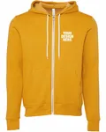 Bella + Canvas Unisex Sponge Fleece Full-Zip Hooded Sweatshirt Heather Mustard
