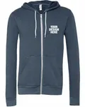 Bella + Canvas Unisex Sponge Fleece Full-Zip Hooded Sweatshirt Heather Navy