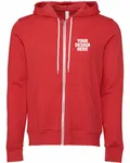 Bella + Canvas Unisex Sponge Fleece Full-Zip Hooded Sweatshirt Heather Red