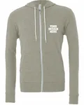Bella + Canvas Unisex Sponge Fleece Full-Zip Hooded Sweatshirt Heather Stone