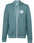 Bella + Canvas Unisex Sponge Fleece Full-Zip Hooded Sweatshirt Hthr Deep Teal