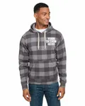 J America Adult Triblend Pullover Fleece Hooded Sweatshirt Smok Trbln Buflo