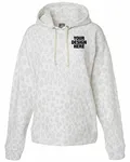 J America Adult Triblend Pullover Fleece Hooded Sweatshirt Snow Leprd Tribl