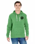 J America Adult Triblend Pullover Fleece Hooded Sweatshirt Green Triblend