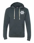 J America Adult Triblend Pullover Fleece Hooded Sweatshirt Navy Triblend