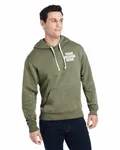 J America Adult Triblend Pullover Fleece Hooded Sweatshirt Olive Triblend