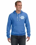 J America Adult Triblend Pullover Fleece Hooded Sweatshirt Royal Triblend