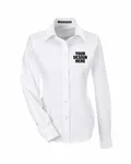 Devon & Jones Ladies' Crown Woven Collection Solid Oxford WHITE