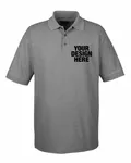 UltraClub Men's Whisper Piqu Polo Graphite