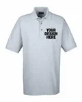 UltraClub Men's Whisper Piqu Polo Heather Grey