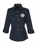 Devon & Jones Ladies' Perfect Fit 3/4-Sleeve Stretch Poplin Blouse Navy