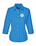 Devon & Jones Ladies' Perfect Fit 3/4-Sleeve Stretch Poplin Blouse FRENCH BLUE